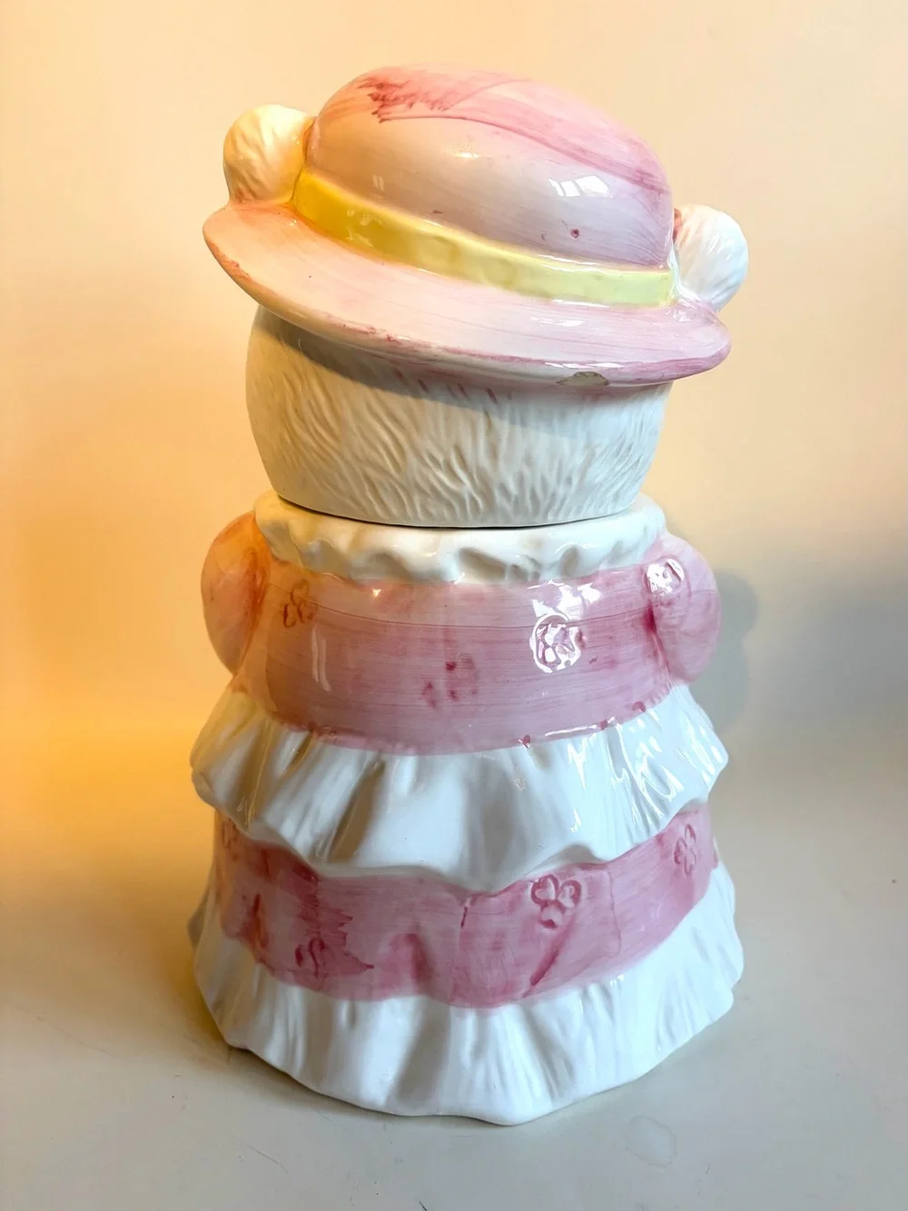 Vintage Anthropomorphic Panda Cookie Jar Mom & Baby Ceramic Hand Painted